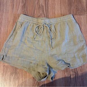 H&M Olive-Tone Drawstring Women’s Flowy Shorts